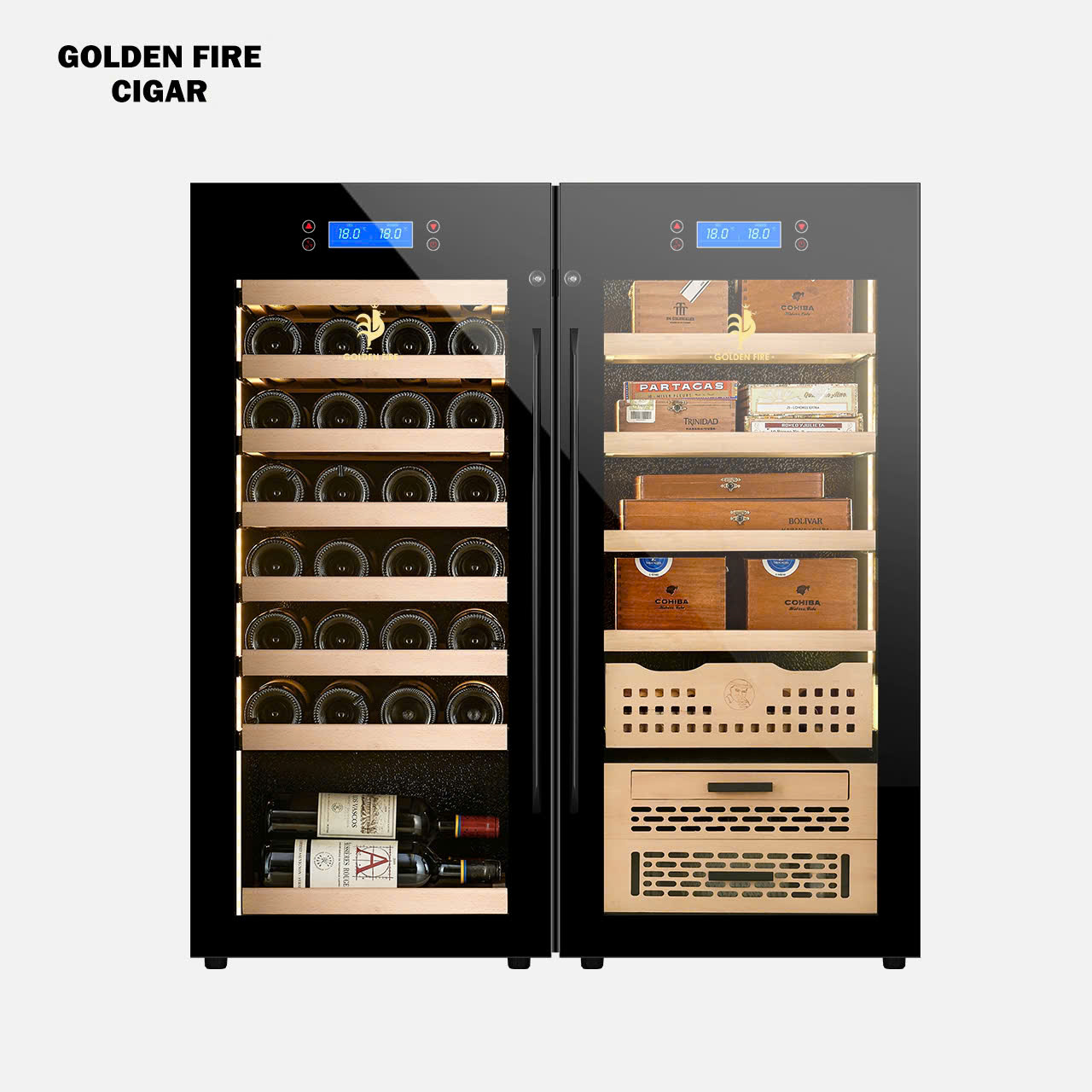 Tủ xì gà rượu vang GOLDEN FIRE GF 298